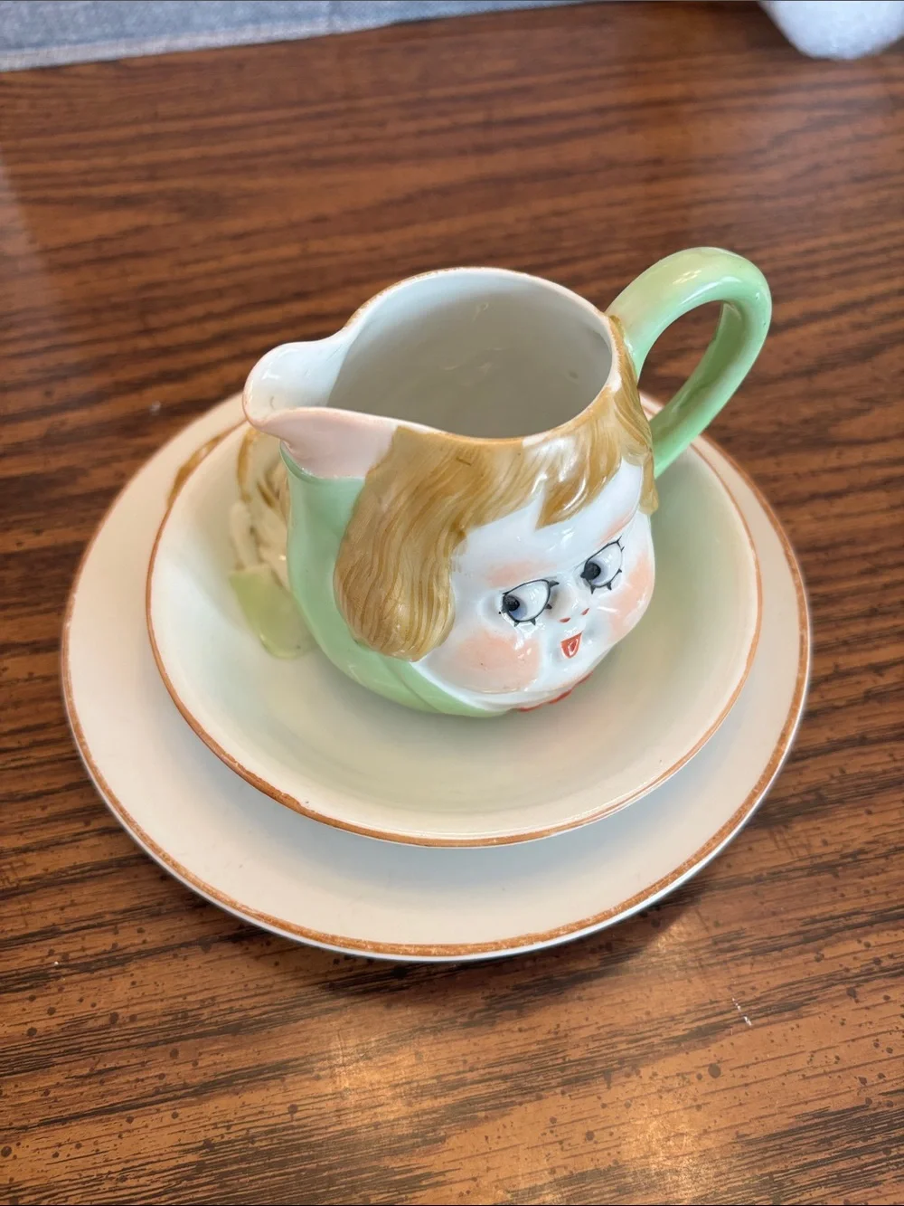 Vintage Nippon Child’s breakfast set.  Plate, bowl, milk pitcher